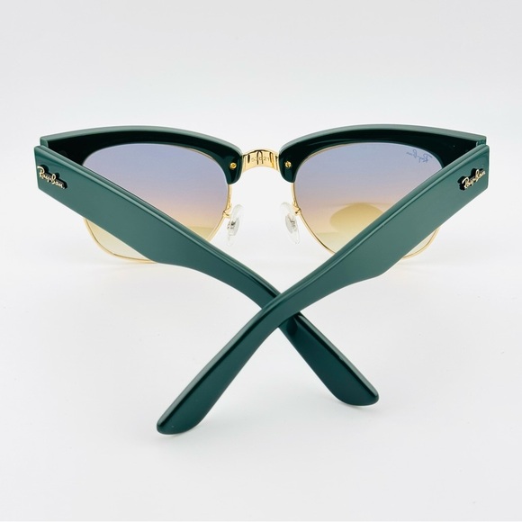 Ray-Ban Mega Clubmaster Sunglasses RB0316-S Polished Green and Gold Frame UNISEX - Picture 7 of 12